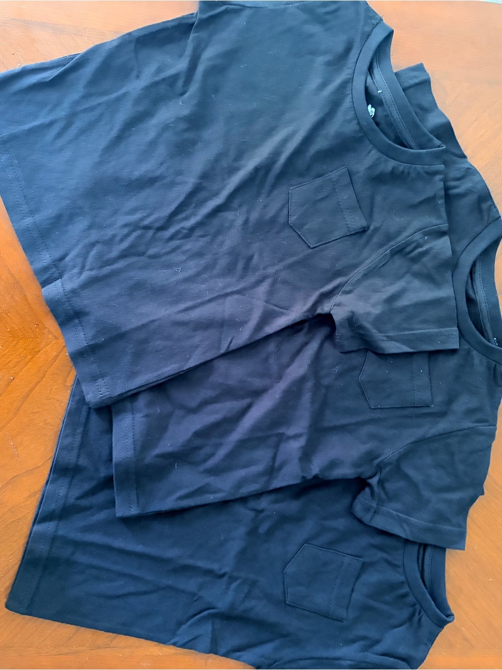 Kids' Black Short Sleeve Pocket Tee